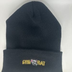 Black beanie with Psycho Rat embroidered logo