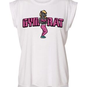 LADY GYM RAT, WHITE (SLEEVLESS)(S,M,L,XL)